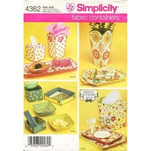 Simplicity 4362 Fabric Containers Sewing Pattern One Size